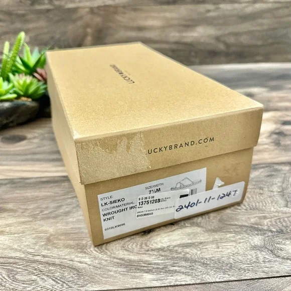 NIB Lucky Brand Sieko 7.5M Knit Woven Slip On Platform Slide Sandals - Picture 11 of 11